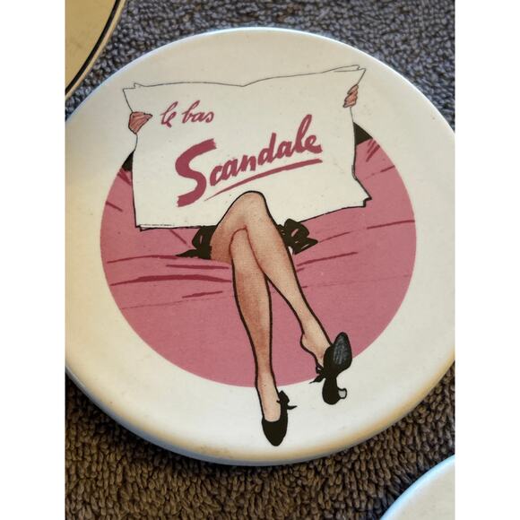 Vintage Rosanna Le Bas Scandale Think Pink Coasters (4) - Picture 3 of 9